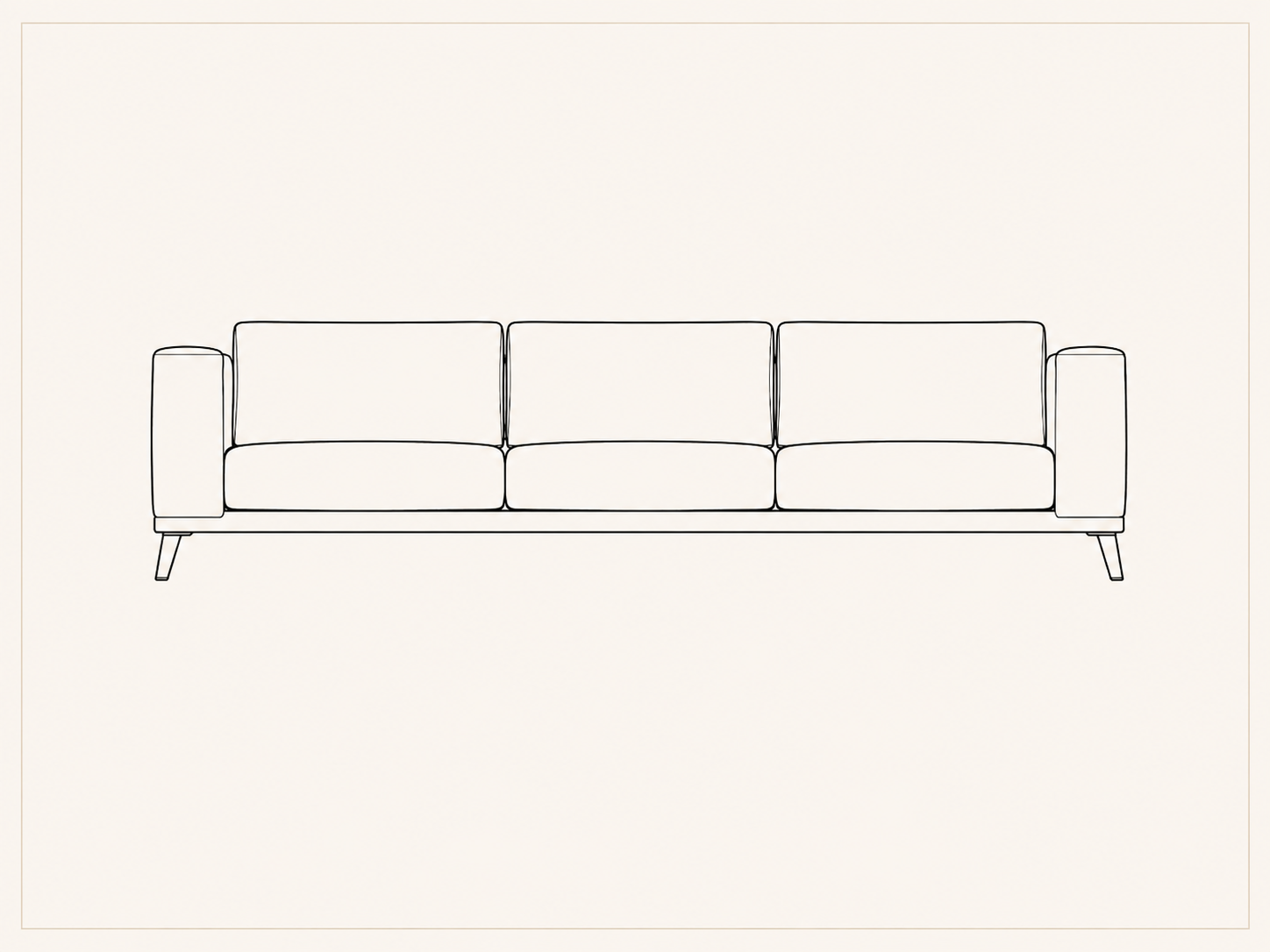Front view sofa documentation drawing