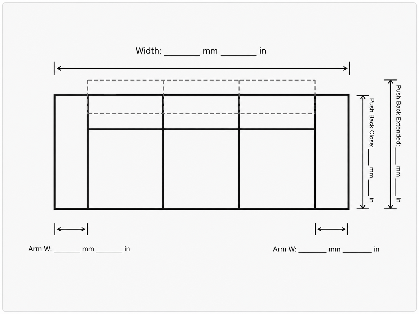 Top view sofa dimension template